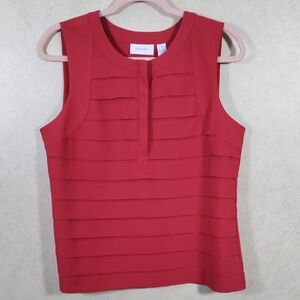 01565 Chico's Red tiered Sleeveless blouse 1 M
